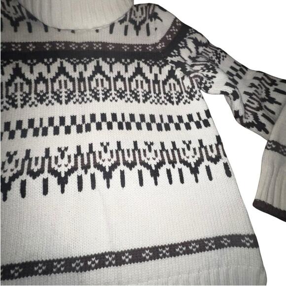 Madewell Iceblock Fair Isle Sweater Merino Wool Cream Brown LG - Picture 5 of 14